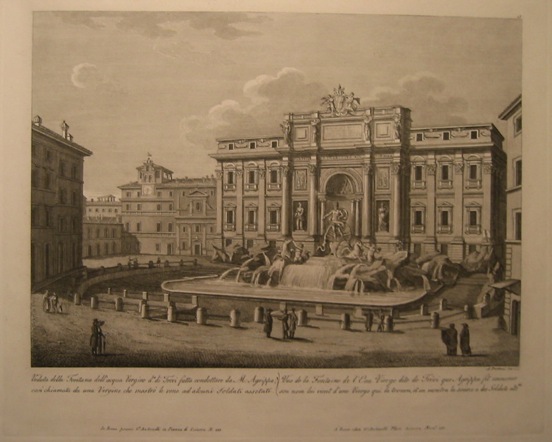 Parboni Achille (1783-1841) Veduta della Fontana dell'Acqua Vergine detta di Trevi 1829 Roma 